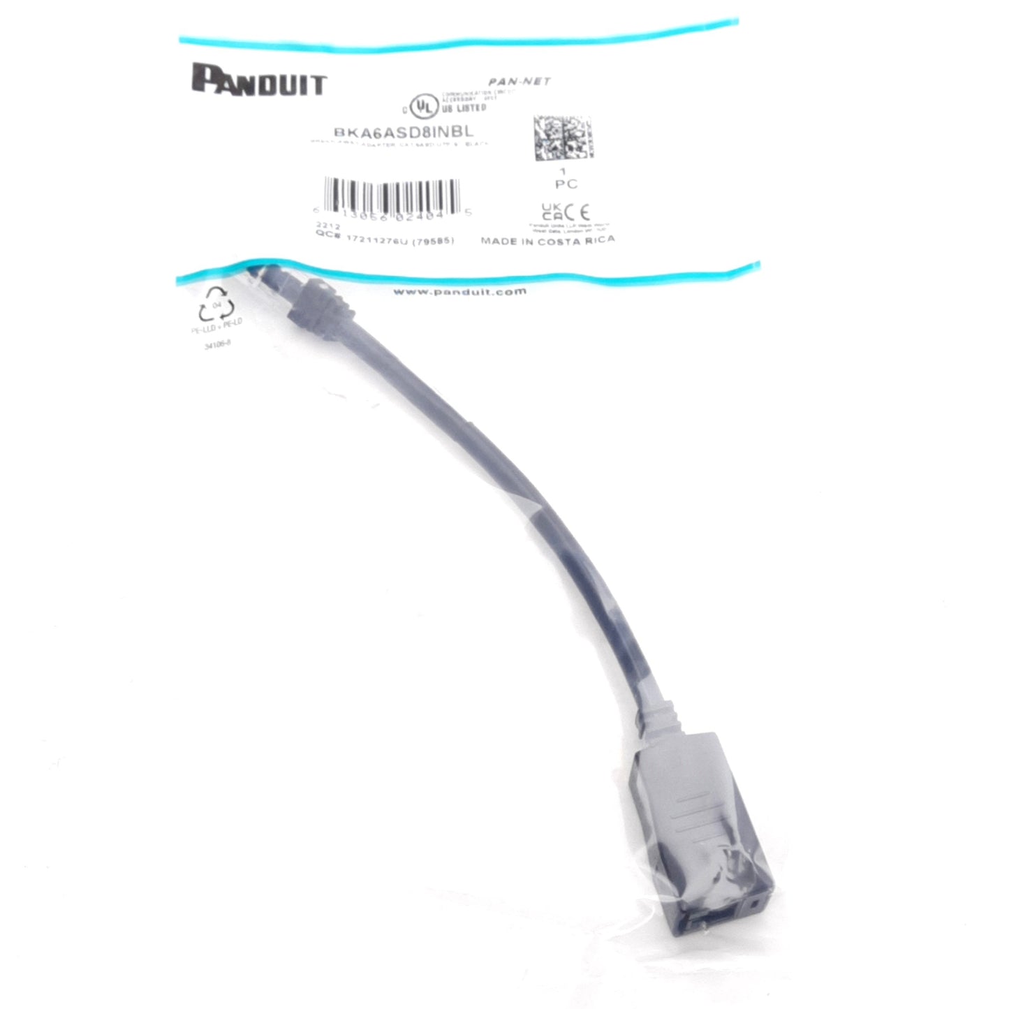 New Panduit BKA6ASD8INBL Breakaway Adapter, For Use With Cat5e/6/6A UTP Patch Cords