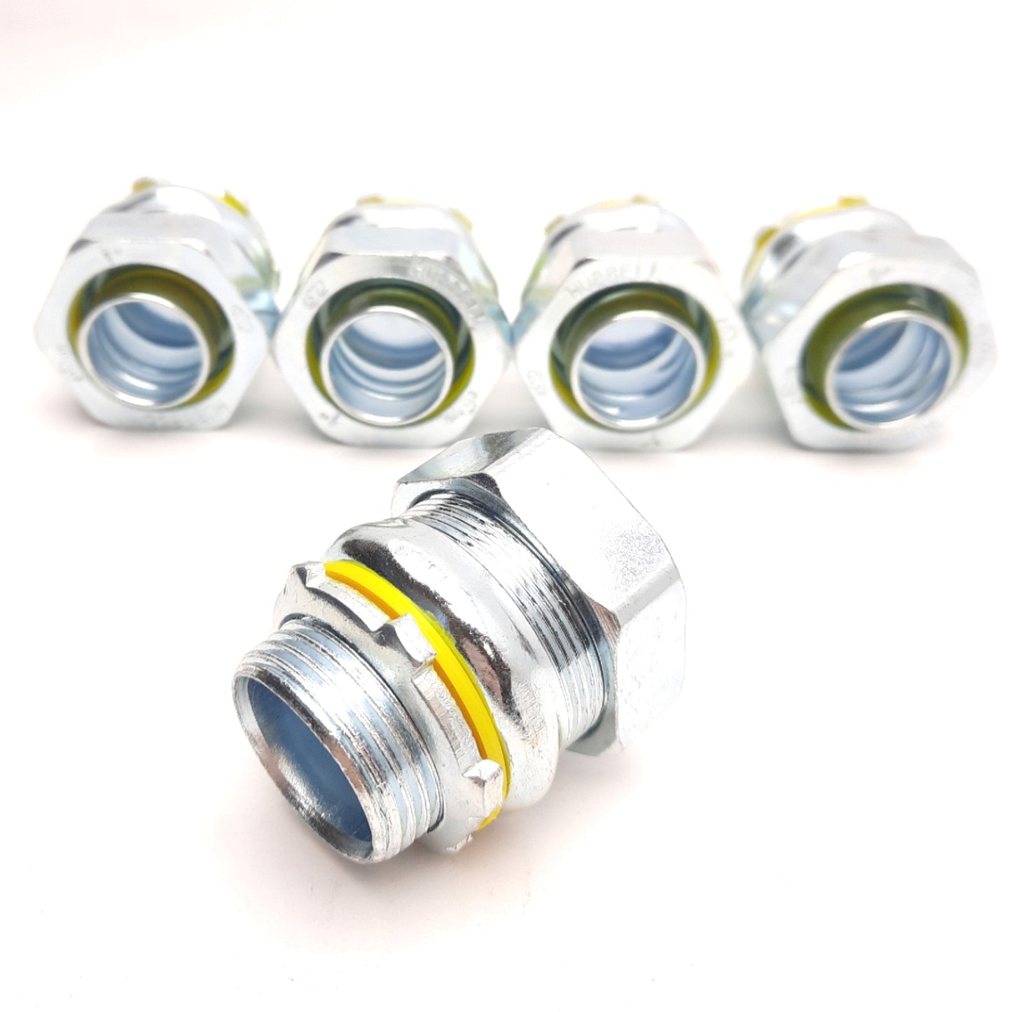 New – Open box Lot of 5 Killark K100 Liquid Tight Connector, ø1in NPT, Non-Insulated, Straight