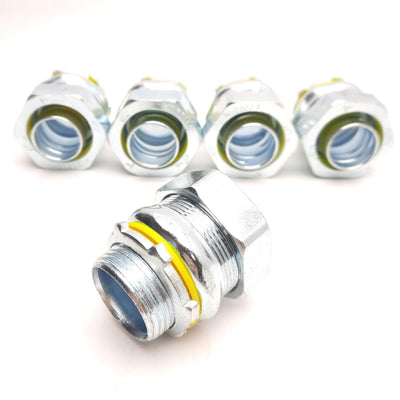 New – Open box Lot of 5 Killark K100 Liquid Tight Connector, ø1in NPT, Non-Insulated, Straight