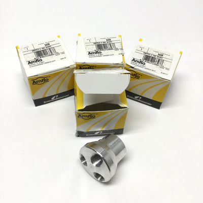 New – Open box Lot of 4 Amflo 3406 3-Way Air Tool Hose Manifolds 3/8" NPT In x 1/4" NPT Out
