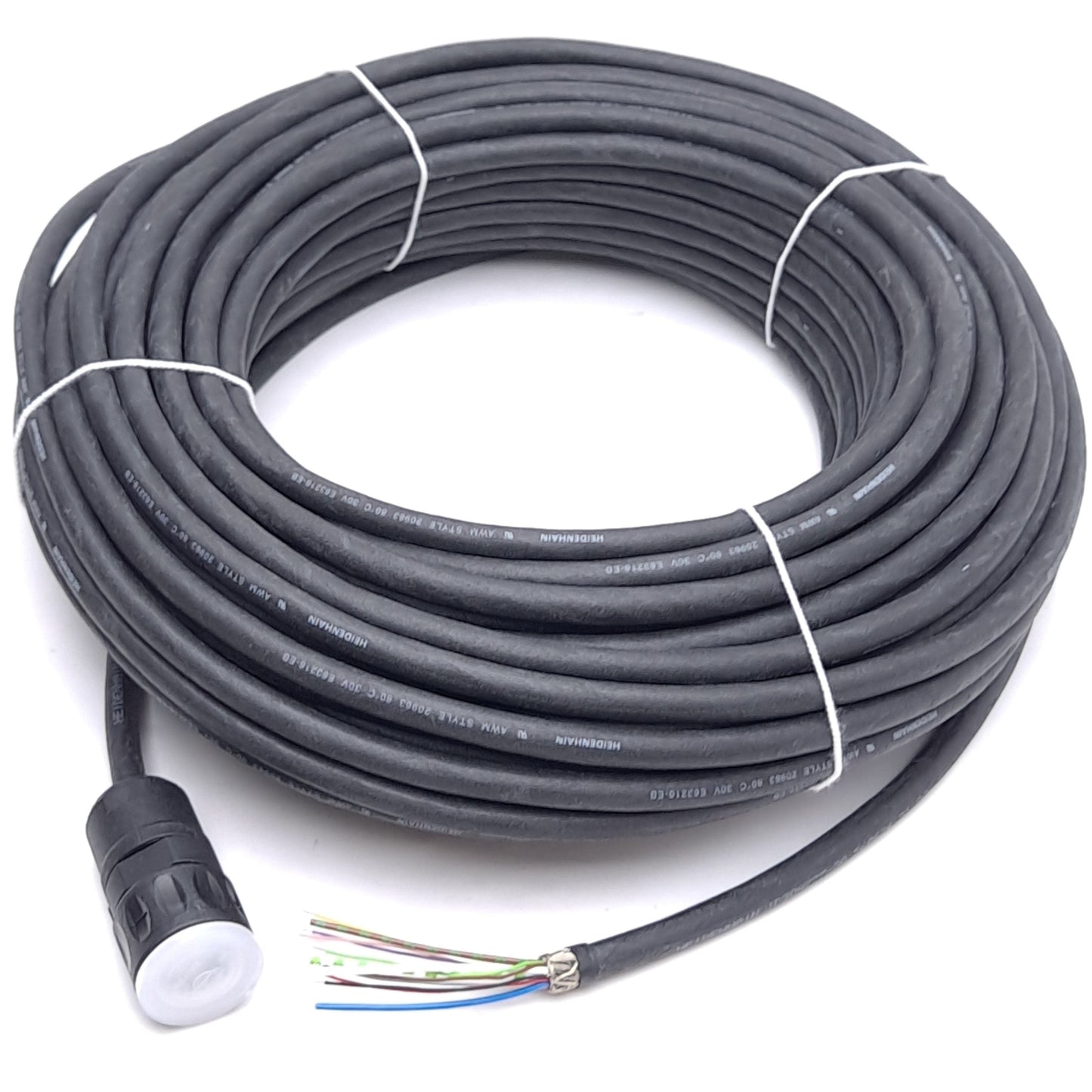 New Heidenhain 309777-30 Cable, M23 12-Pin Female to Flying Leads, 30m Length