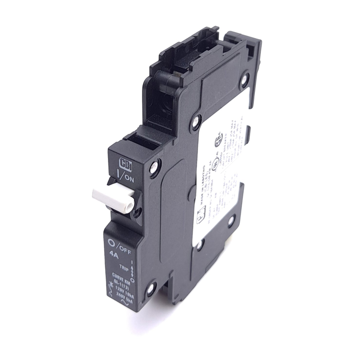 New – Open box CBI QL-1(13)-DM-KM-4A QL18KM04 Circuit Breaker, 1-Pole, 240VAC 4A, DIN Rail