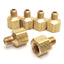 Used Lot of 6 Parker 222P-4-2 Brass Dryseal Adapters, 1/4" F to 1/8" M, SAEJ531/530