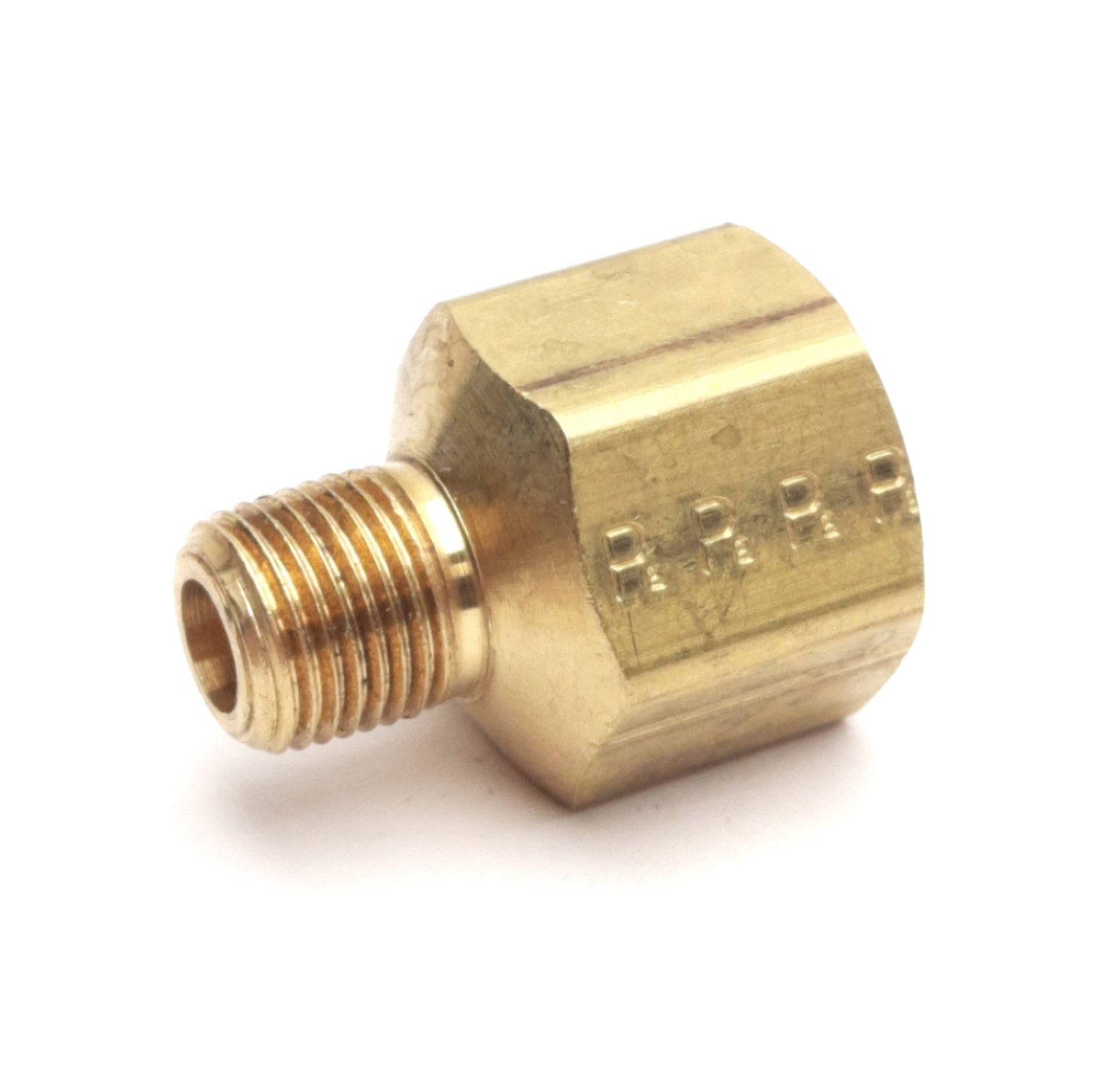 Used Lot of 6 Parker 222P-4-2 Brass Dryseal Adapters, 1/4" F to 1/8" M, SAEJ531/530