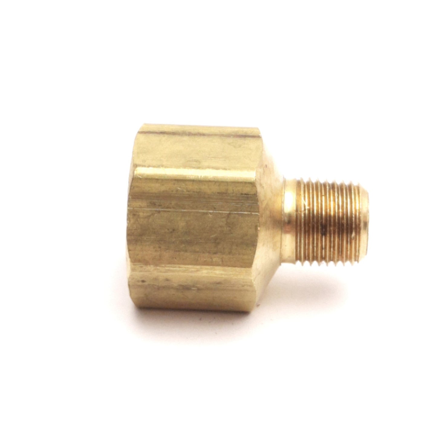 Used Lot of 6 Parker 222P-4-2 Brass Dryseal Adapters, 1/4" F to 1/8" M, SAEJ531/530