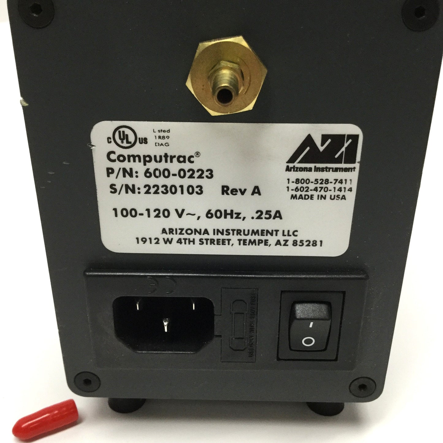 Used Arizona Instrument 600-0223 Computrac Portable Dry Air Generator Pump 120VAC
