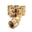Used Lot of 6 Parker 207P-4 Brass Dryseal Pipe Coupler 1/4in Female, SAEJ530, SAEJ531