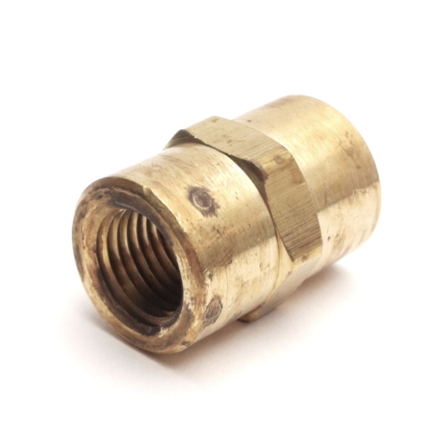 Used Lot of 6 Parker 207P-4 Brass Dryseal Pipe Coupler 1/4in Female, SAEJ530, SAEJ531