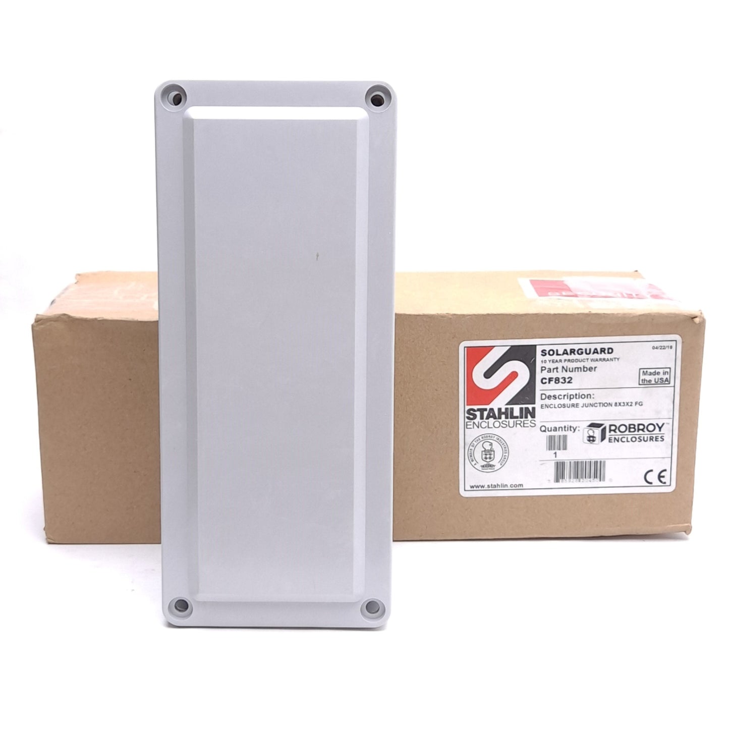 New Stahlin CF832 Fiberglass Enclosure, 8in H x 3in W x 2in D, Wall Mount