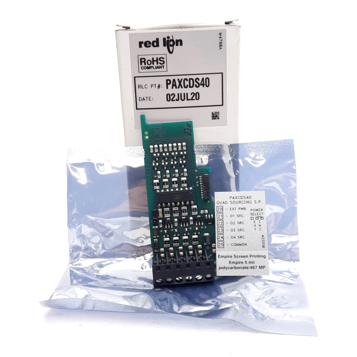 New Red Lion PAXCDS40 Plug In Card For Use With PAX2A Dual Line Display Meter