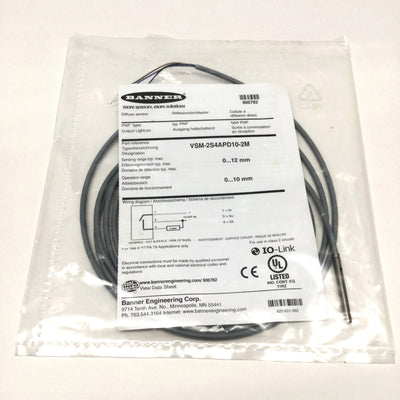 New Banner VSM-2S4APD10-2M Micro Proximity Sensor, Diffuse, PNP 10-30VDC, 10mm Range