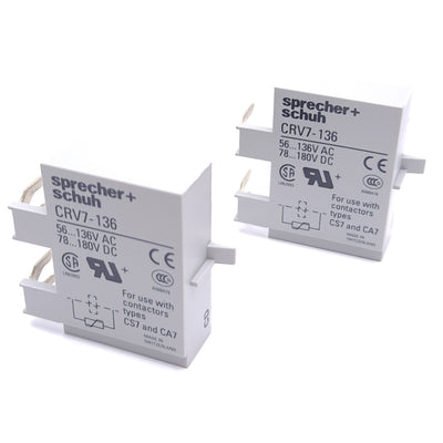 New – Open box Lot of 2 Sprecher + Schuh CRV7-136 Surge Suppressor Module, 56-136VAC/78-180VDC