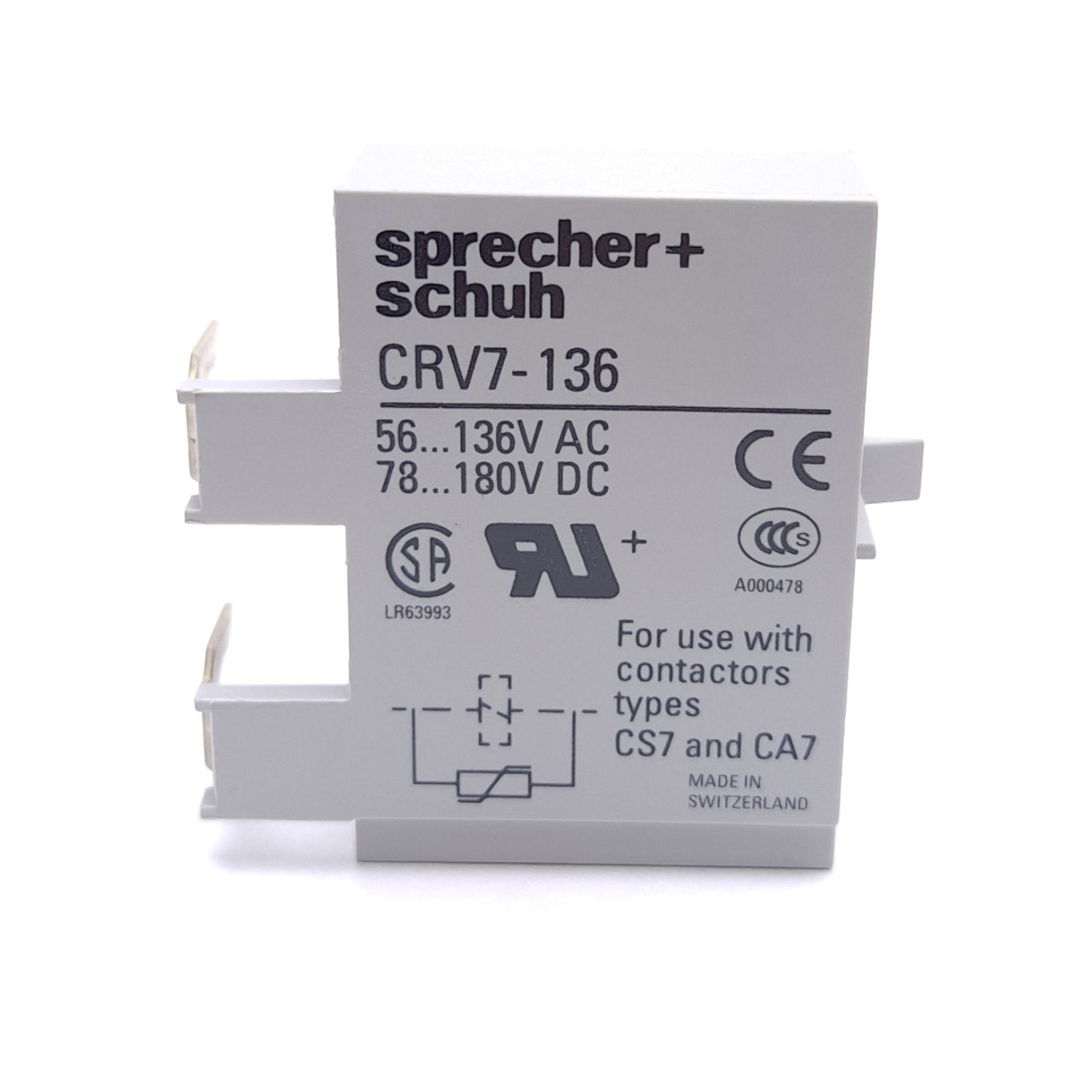 New – Open box Lot of 2 Sprecher + Schuh CRV7-136 Surge Suppressor Module, 56-136VAC/78-180VDC