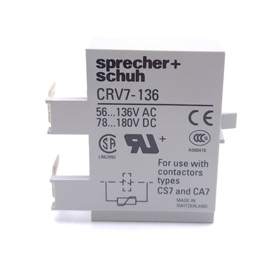 New – Open box Lot of 2 Sprecher + Schuh CRV7-136 Surge Suppressor Module, 56-136VAC/78-180VDC