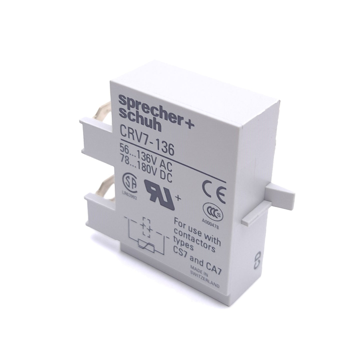 New – Open box Lot of 2 Sprecher + Schuh CRV7-136 Surge Suppressor Module, 56-136VAC/78-180VDC