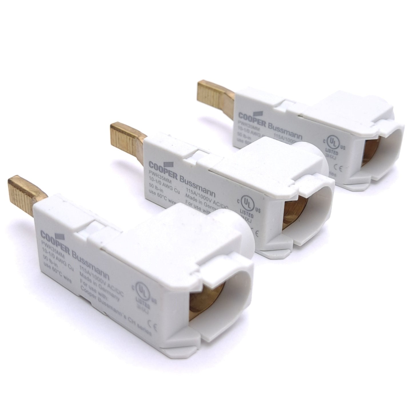 New – Open box Lot of 3 Eaton PWR35MM Busbar Feeder Terminal 1000VAC/DC 115A For 3-Phase Busbar