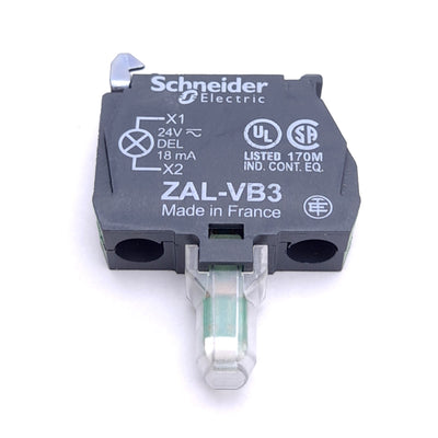 New – Open box Schneider Electric ZALVB3 LED Light Block, Green, 24VAC/DC, Screw Clamp