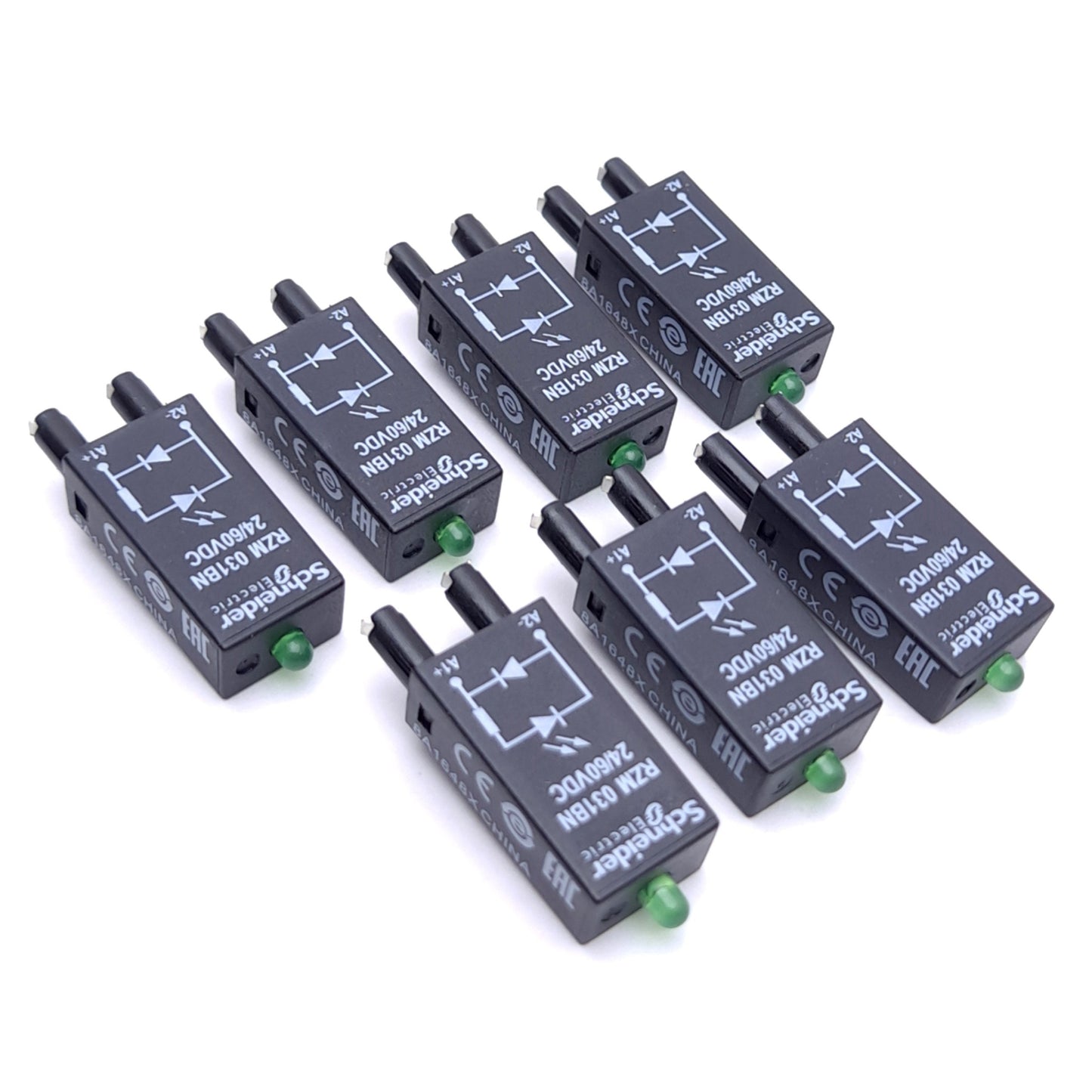 New – Open box Lot of 7 Schneider Electric RZM031BN Relay Protection Module 24-60VDC, For RSZ