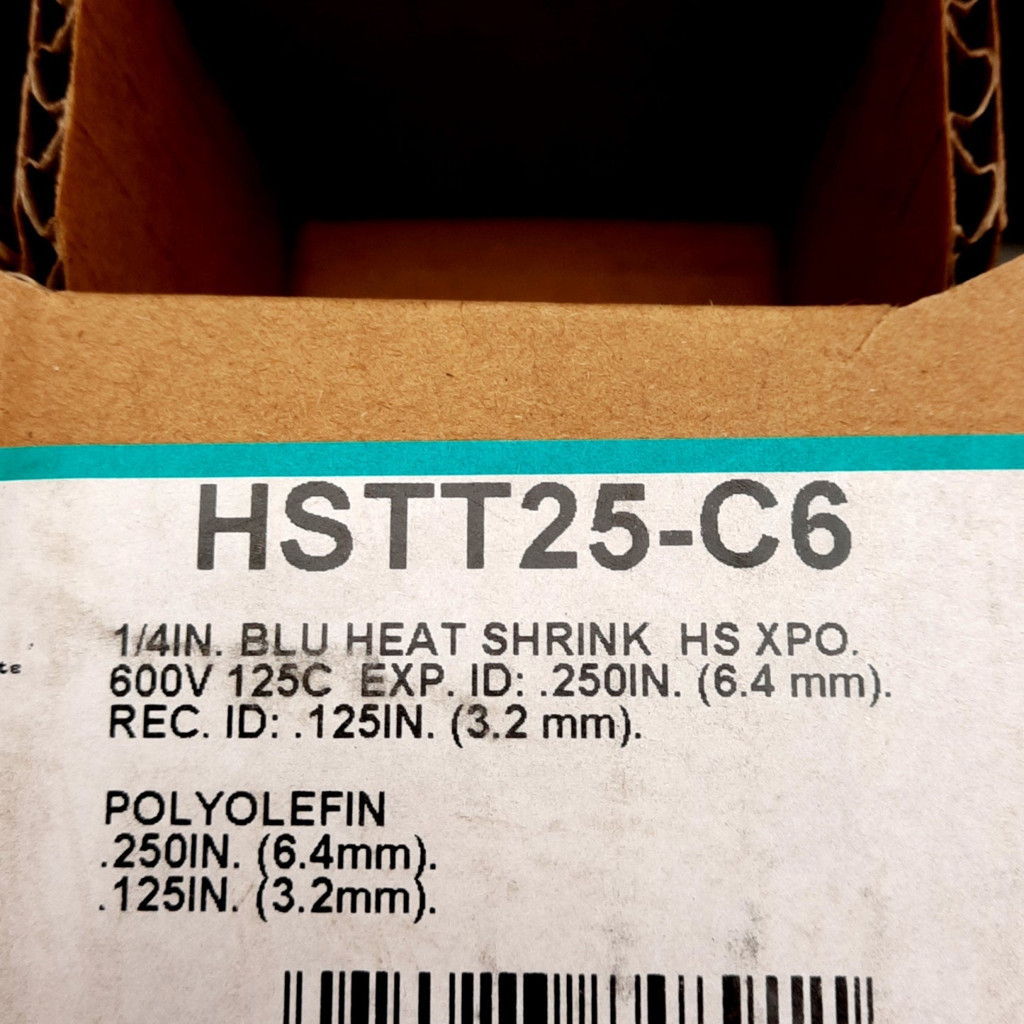 New Panduit HSTT25-C6 Heat Shrink Tubing, 1/4in ID, 194°F Shrink Temperature, 100ft