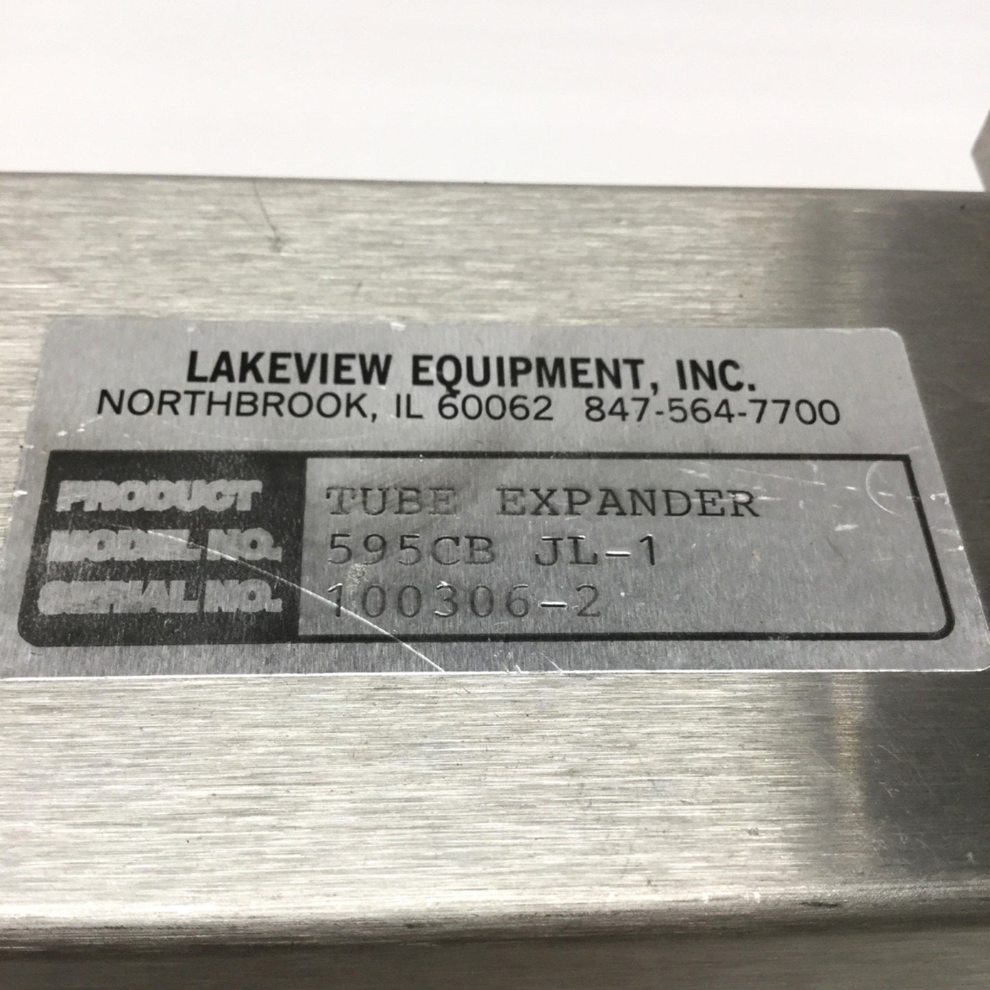 Used Lakeview 595CB JL-1 Pneumatic Tube Expander 90° Jaws, 1.5 to 3mm Tubing ID