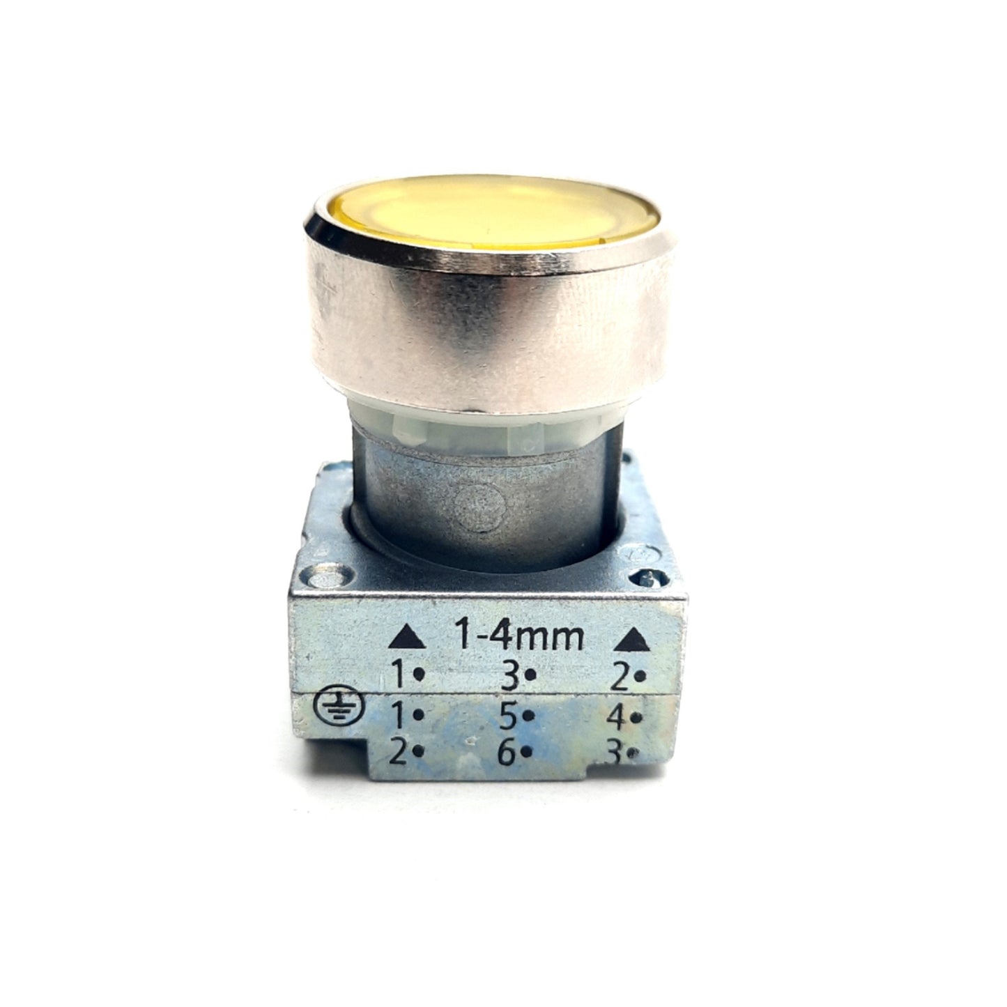 New – Open box SIEMENS 3SB3606-0AA31-0CC0 Push Button Switch, Yellow, 1NO + 1NC 400 VAC 10A