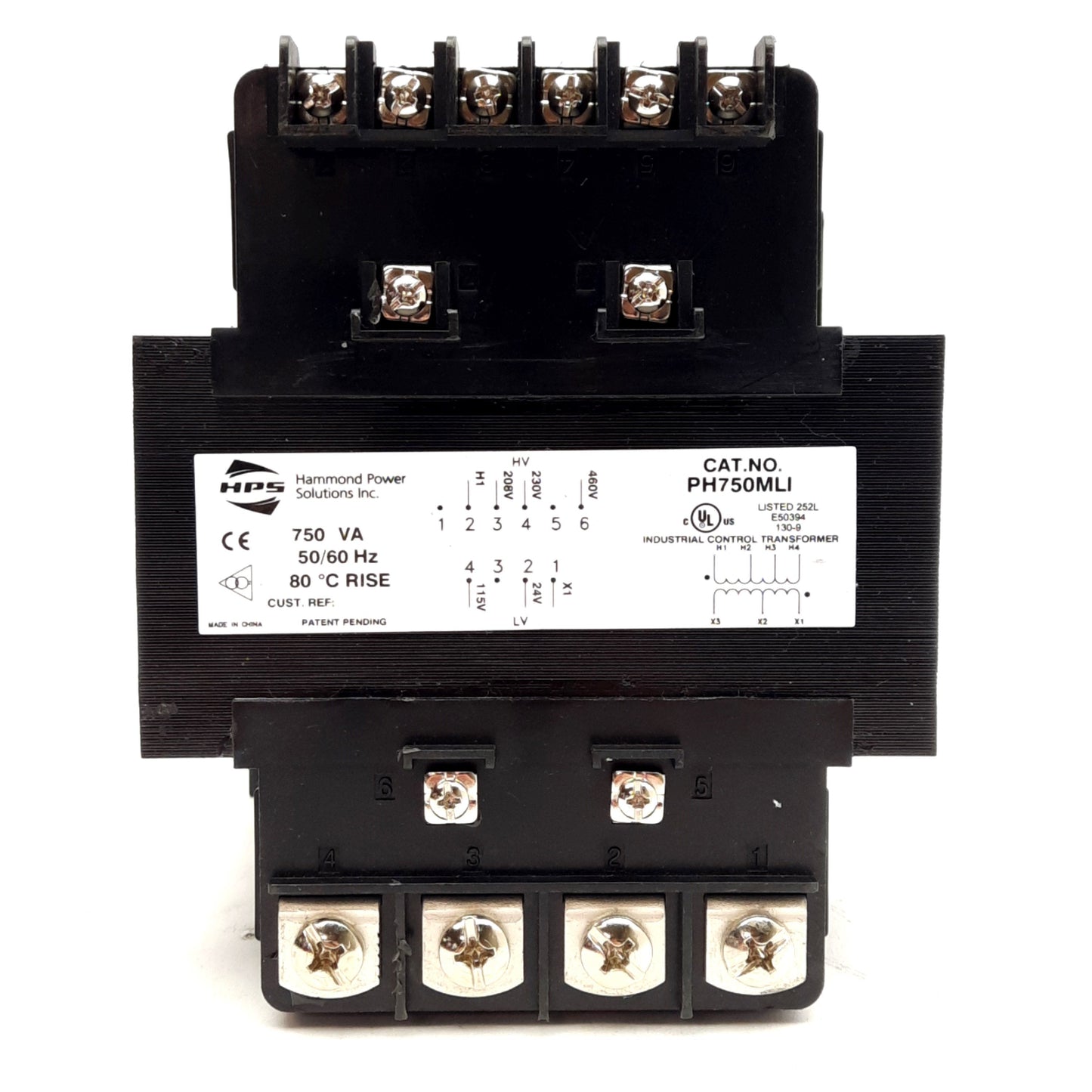 New Hammond Power PH750MLI Transformer 750VA 480/240VAC Primary 120/25VAC Secondary