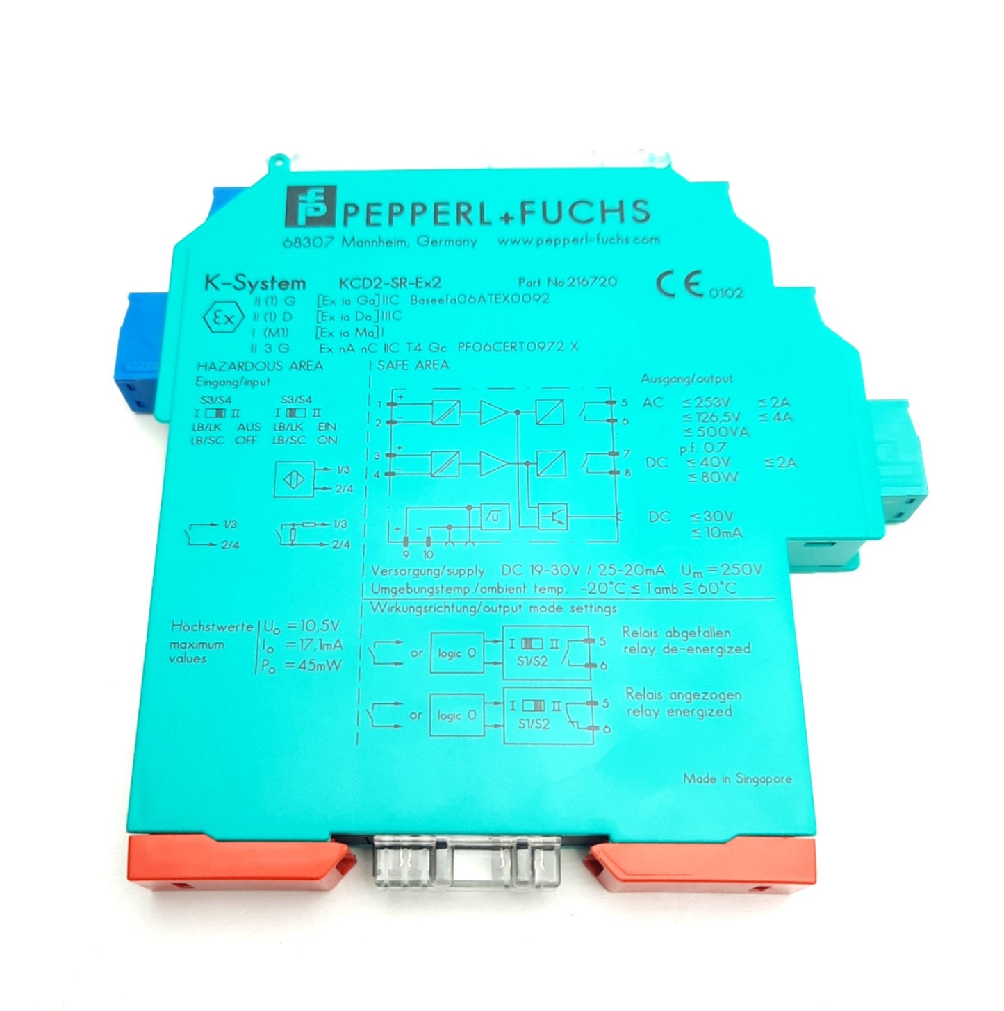 New – Open box Pepperl+Fuchs KCD2-SR-EX2 Switch Amplifier, 10-30VDC Supply, Relay Output