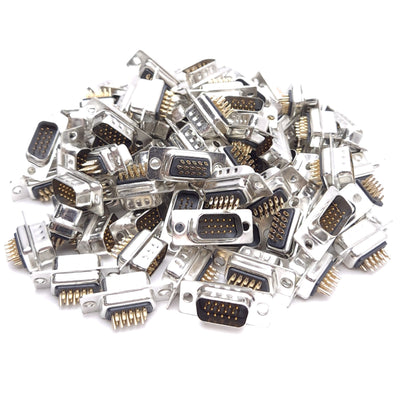 New – Open box Lot of 100 Northern Technologies XD3E15PTES DB15 Solder Cup Connector, Male