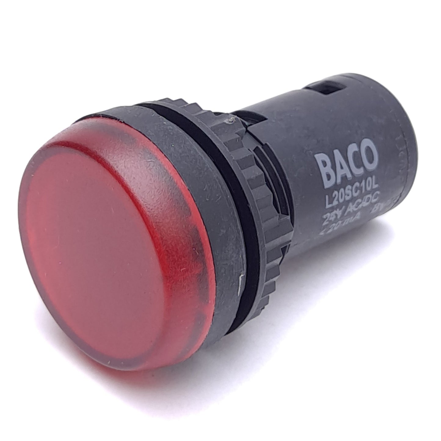 New – Open box Baco Controls L20SC10L LED Pilot Light, Red, 24VAC/DC, ø22mm Mounting