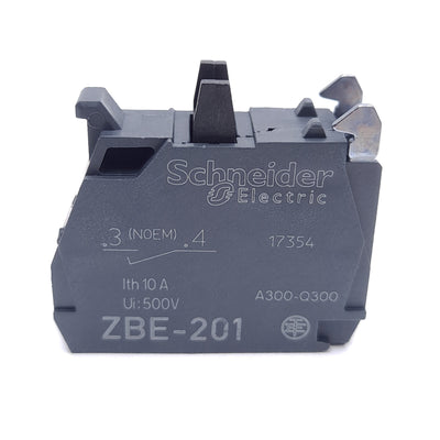 New – Open box Lot of 4 Schneider Electric ZBE201 Contact Block, 1 NO, Screw Terminal