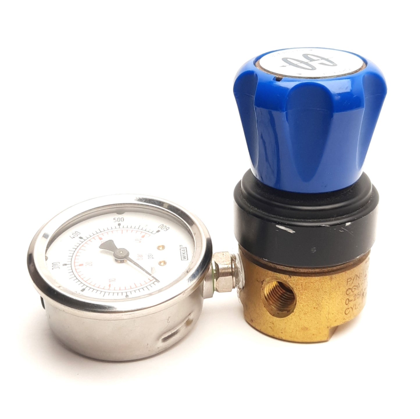Used GO Inc 106026-CGA-540 Gas Regulator w/ Gauge, 0-250psig Outlet, 3000psi Inlet