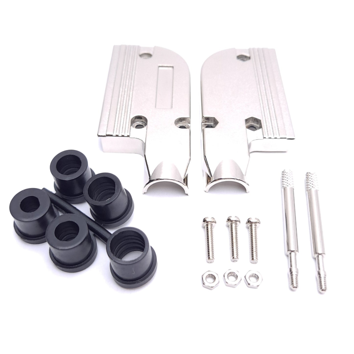 New Lot of 3 L-Com SDRA25AG Right Angle Assembled D-Sub Hood Kit, DB25/HD44