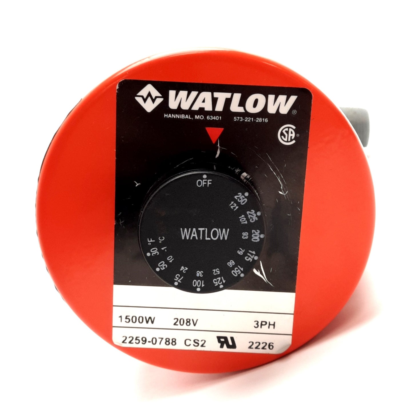 Used Watlow 2259-0788 Circulation Heater, 3-Phase 4A 208VAC, 1500W, 250°F, 3/4in NPT