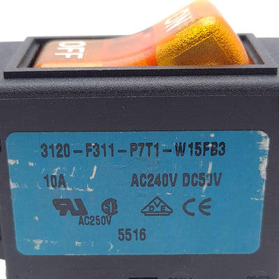 Used E-T-A 3120-F311-P7T1-W15FB3-10A Thermal Circuit Breaker, 1-Pole 10A 240VAC/50VDC