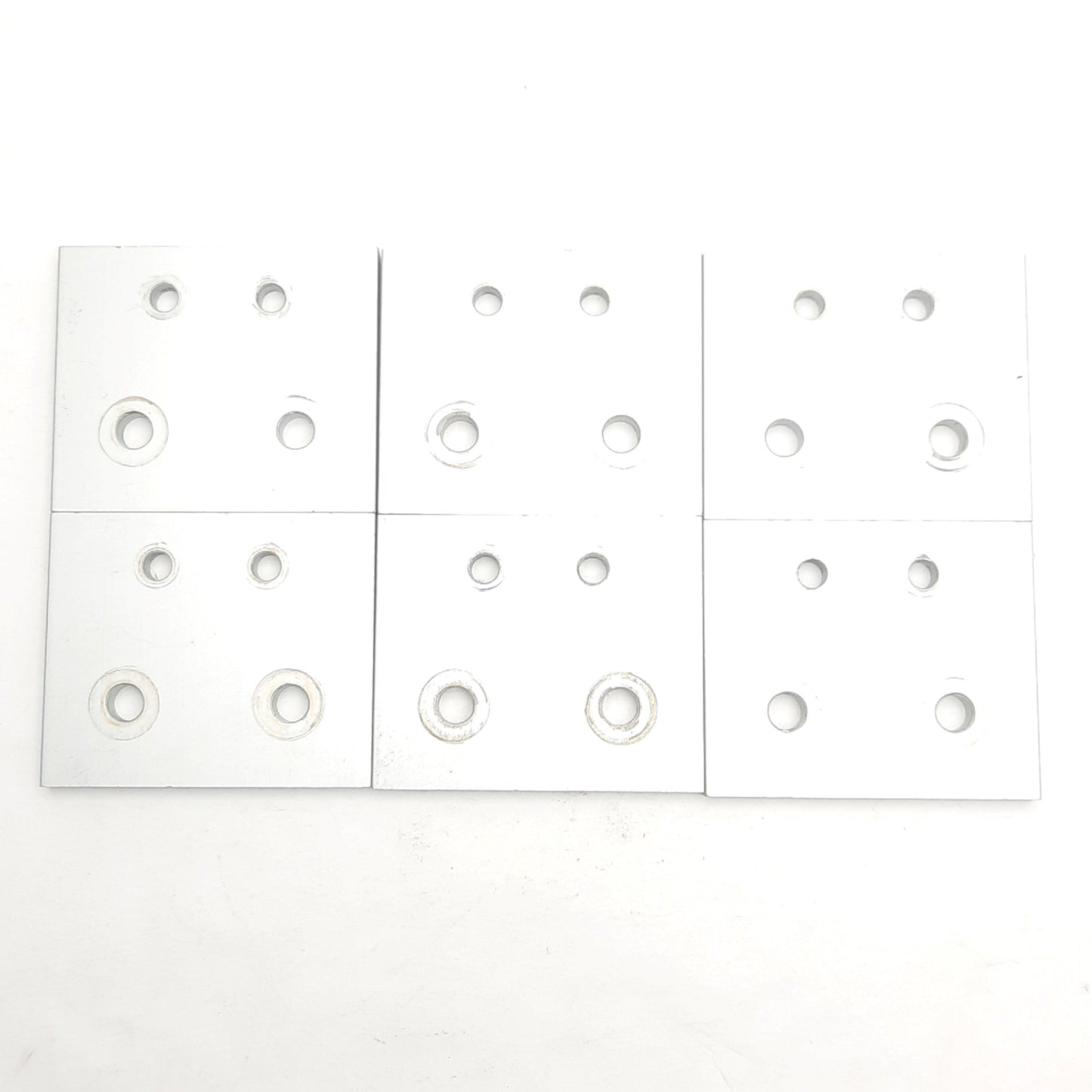 Used Lot of 6 80/20 4515 4 Hole Rectangular Transition Flat Plate, 2.5" x .5''
