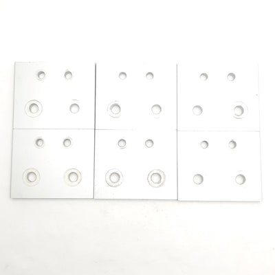Used Lot of 6 80/20 4515 4 Hole Rectangular Transition Flat Plate, 2.5" x .5''