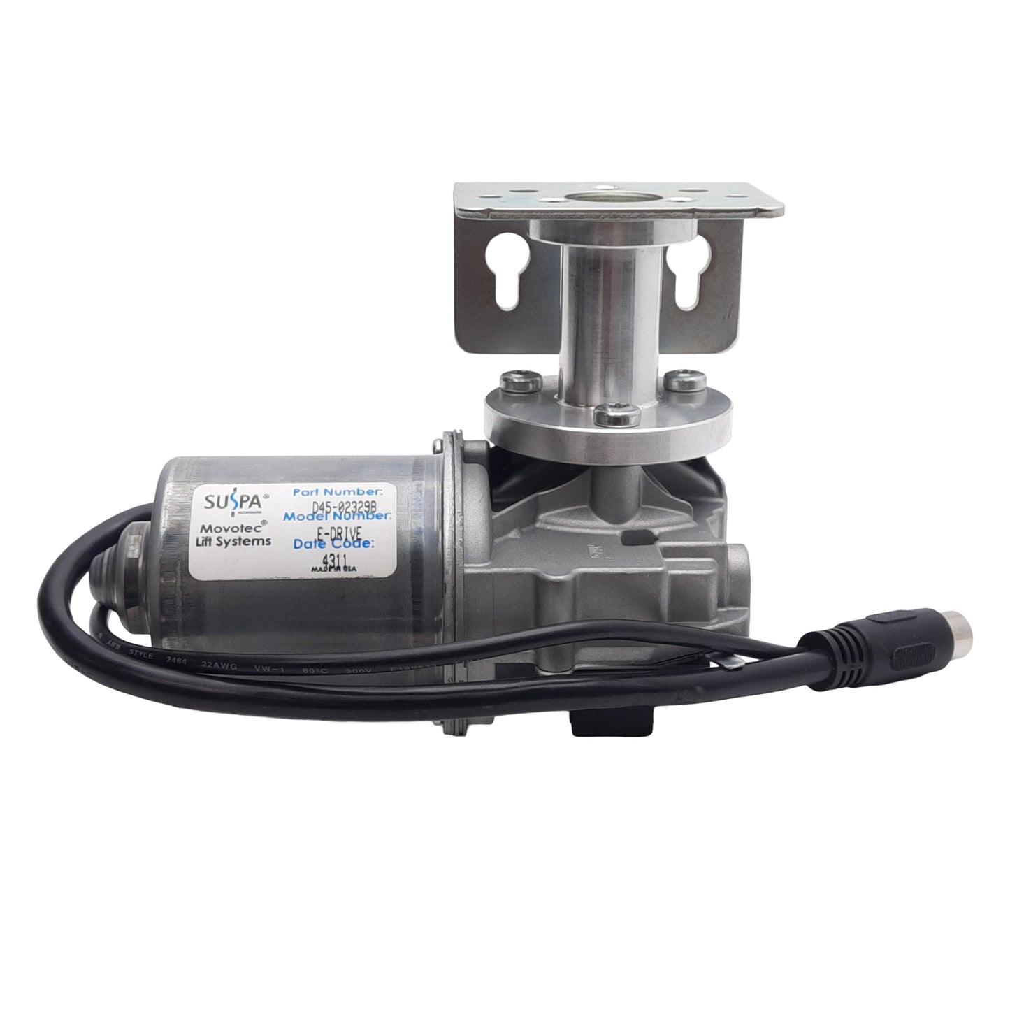Used Suspa Movotec D45-02329B Lift System E-Drive Motor, 24VDC 11A, 92W, 110RPM