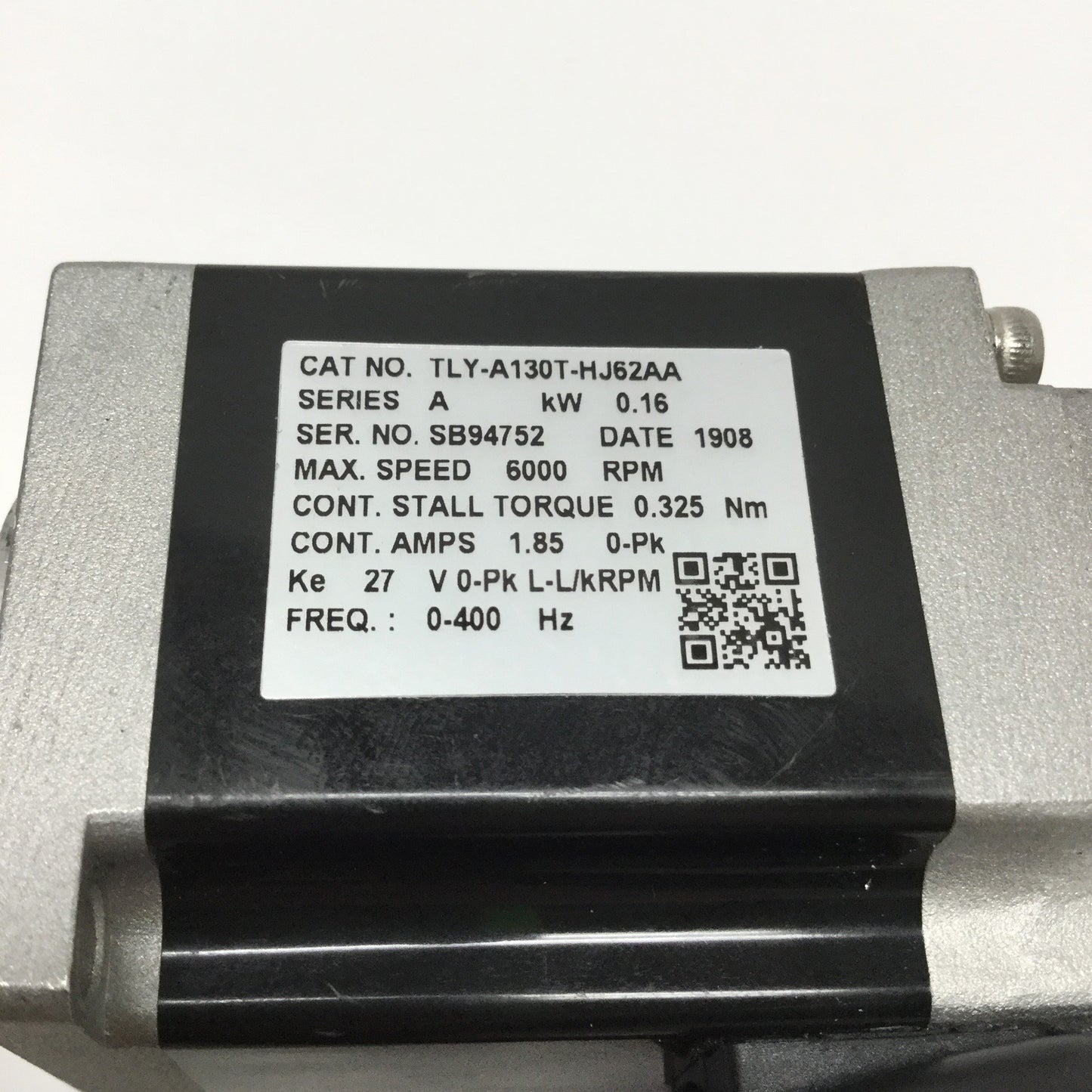 Used Allen-Bradley TLY-A130T-HJ62AA Kinetix Inverter Duty AC Servo Motor, 6000RPM