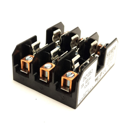 Open box Siemens 3NC1038 Fuse Holder Block, 3-Pole, 600VAC 30A, Miget Fuse 10x38mm