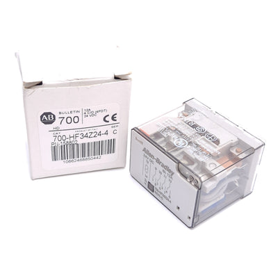 New Allen Bradley 700-HF34Z24-4 Relay, 4PDT, 240VAC 10A Contact, 24VDC Coil