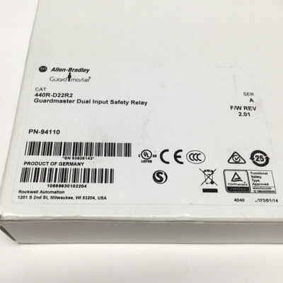 Used Allen Bradley 440R-D22R2 Guardmaster GSR DI Dual-Channel Input Safety Mat Relay