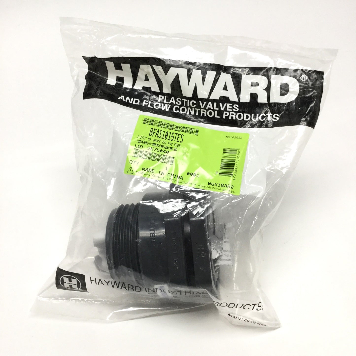 New Hayward BFAS1015TES PVC Bulkhead Tank Fitting, Standard Flange, EDPM, 1-1/2" NPT