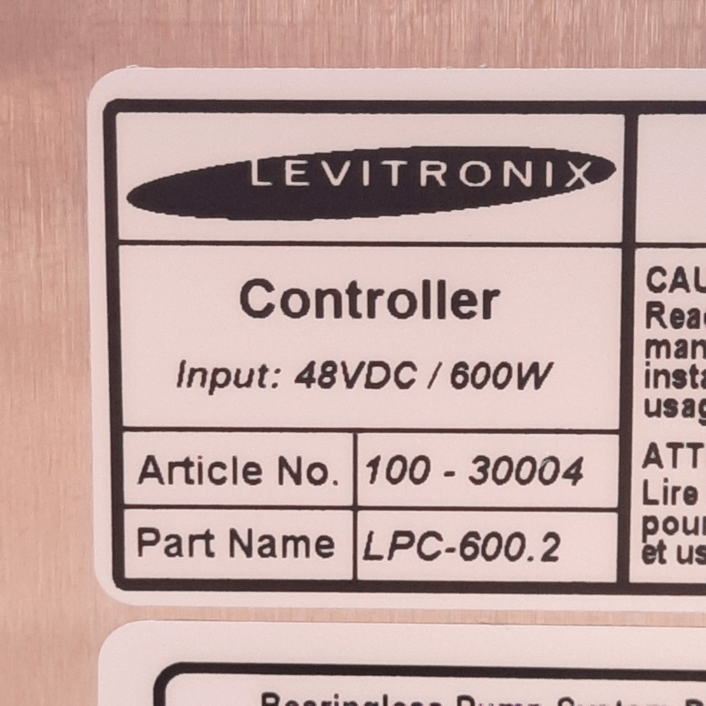 Used Levitronix 100-30004 LPC-600.2 Pump Controller For MagLev Tank Mixer, 48VDC 600W