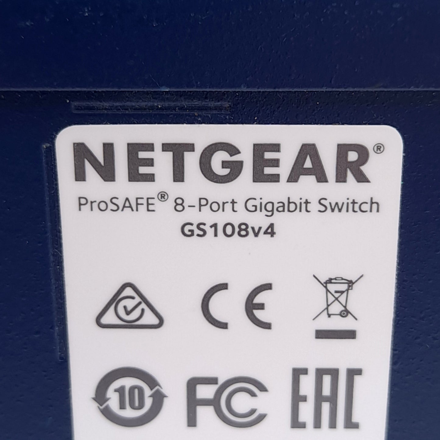 Used Netgear GS108 Gigabit Unmanaged Ethernet Switch, 8-Port RJ45, 16Gbps Bandwidth