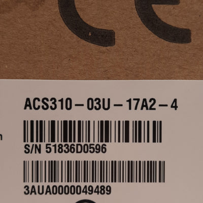 New – Open box ABB ACS310-03U-17A2-4 Variable Frequency AC Drive, 0-500Hz, 10HP, 3Ø 400/480VAC