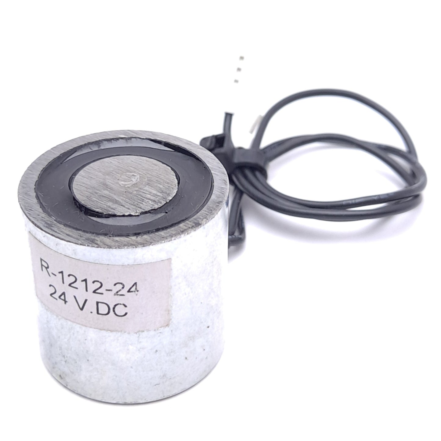 Used Magnetech R-1212-24 Round Electromagnet, 24VDC, 50lbs Holding, ø1-1/4in