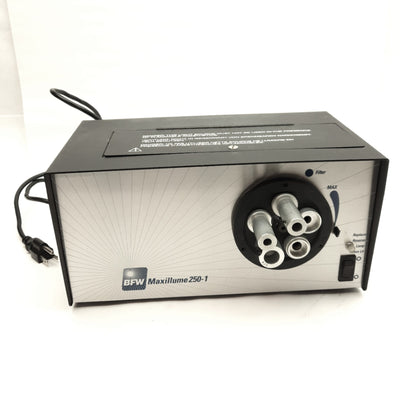 Used BFW 250-1 Maxillume Dual Lamp Fiber Optic Light Source 100/120VAC, Single Turret