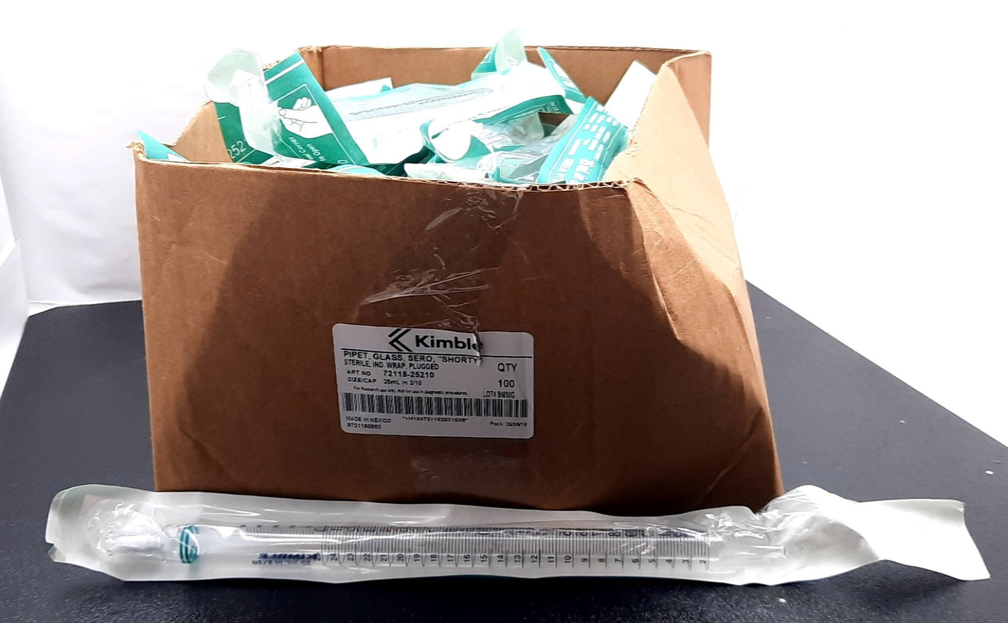 New Lot of 74 Kimblepipets 56800-25210 Serological Pipette Polystyrene 25ml