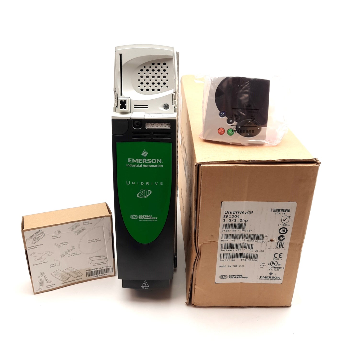 New Emerson SP1204 Unidrive SP AC Inverter, 3PH 200-240VAC 15.4A Input, 3.0kW/3.0HP