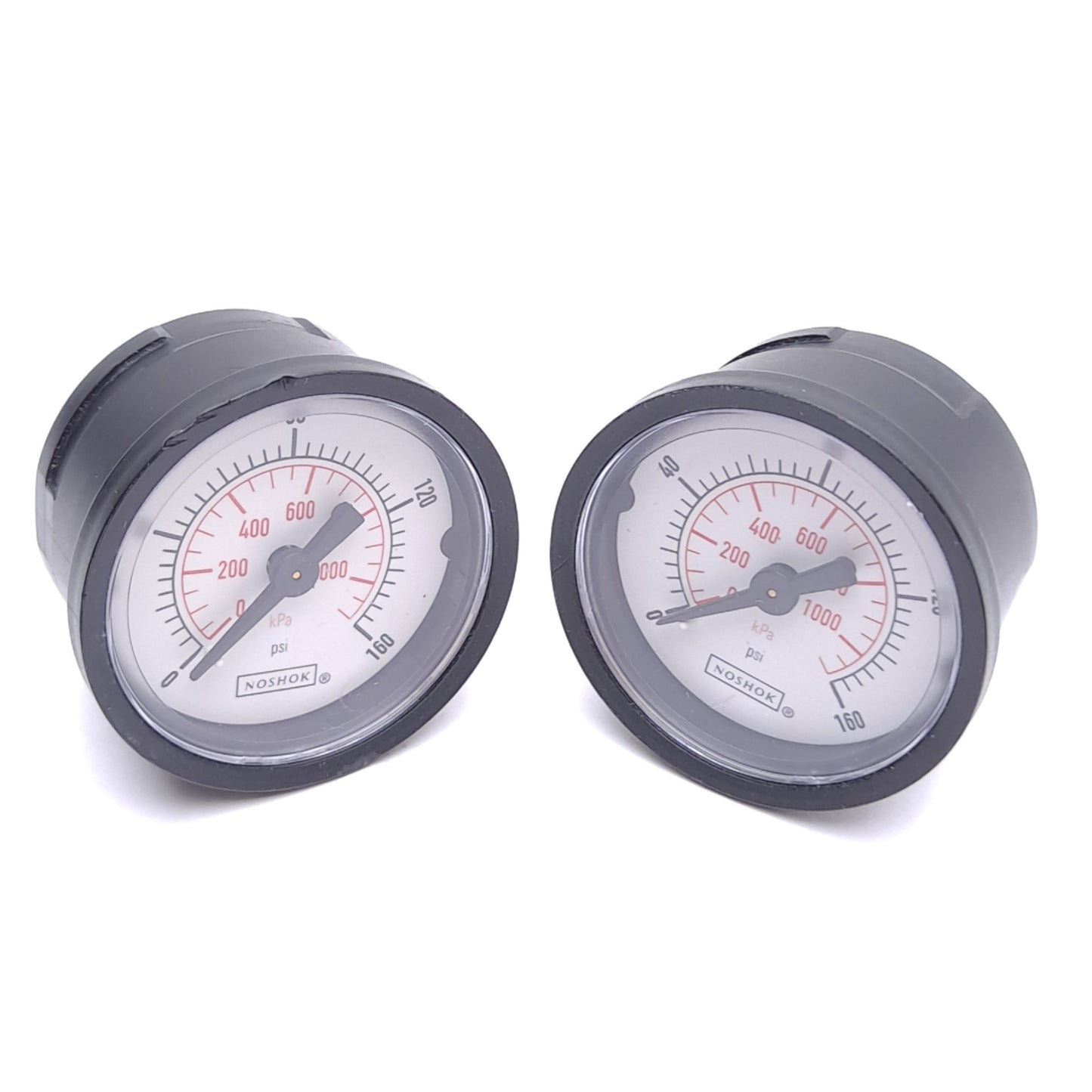 Used Lot of 2 Noshok 15-110-160-psi/kPa Pressure Gauge, 0-160psi, ø1-1/2in, 1/8in NPT